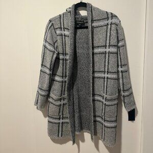 Fortune + Ivy Gray Plaid Open Front Cardigan Sweater – Size L